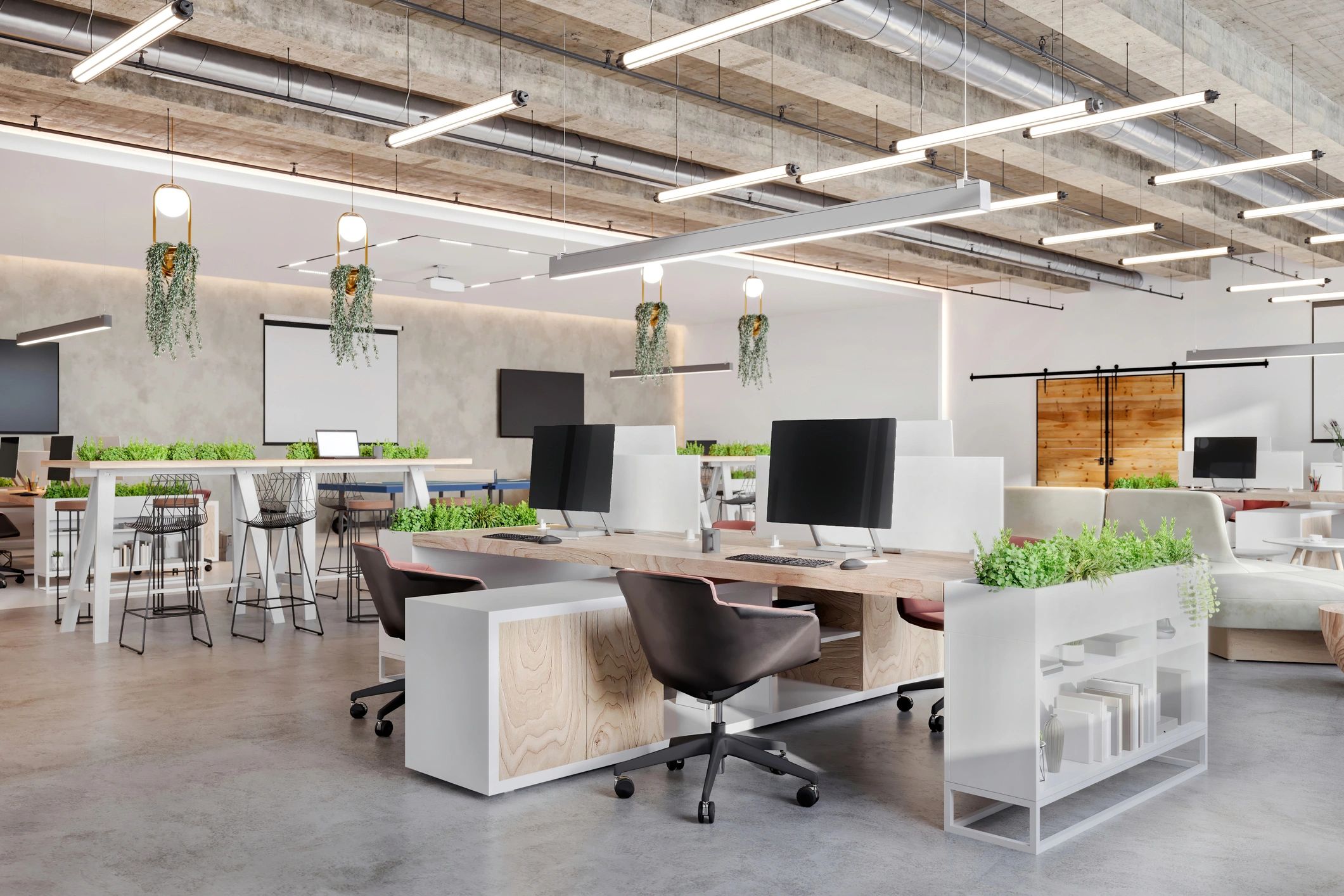 Modern office workspace representing telecom support and connectivity