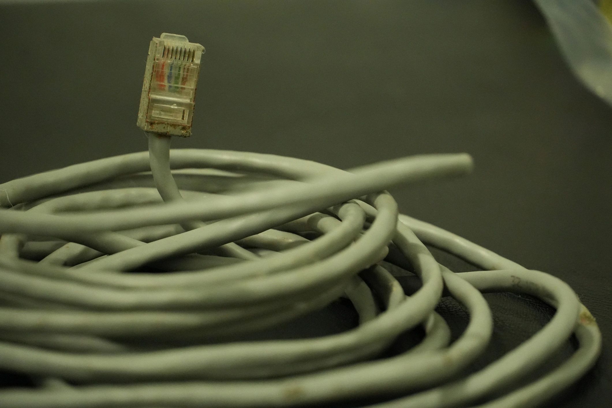 Coiled Ethernet cable with connector